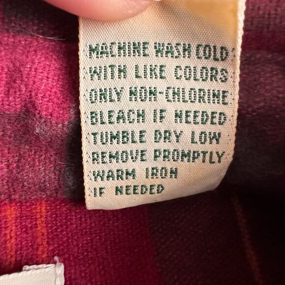 Vtg LL Bean Shirt Mens XL Tall Chamois Cloth Shirt Red Plaid Thick Chore Pockets - Picture 4 of 6